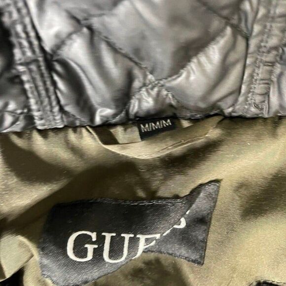 GUESS Women's Quilted Bib & Hooded Anorak Coat Puffer Jacket - Picture 11 of 11